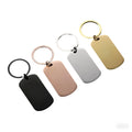 Customized Stainless Steel Keychain Not Fade Engraving Logo Fashionable Military ID Blank Text Tags Metal Key Ring for
