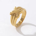 Gold Turkish Puzzle Wedding Ring X Knotting Rings Unique Design Fashion Jewelry Gifts Anel Feminino for Women