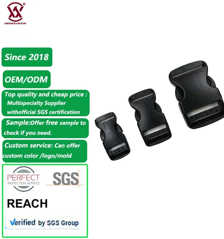 Factory Direct Supply Black Plastic Quick Release Buckle Backpack Accessories OEM ODM Accept Custom Logo