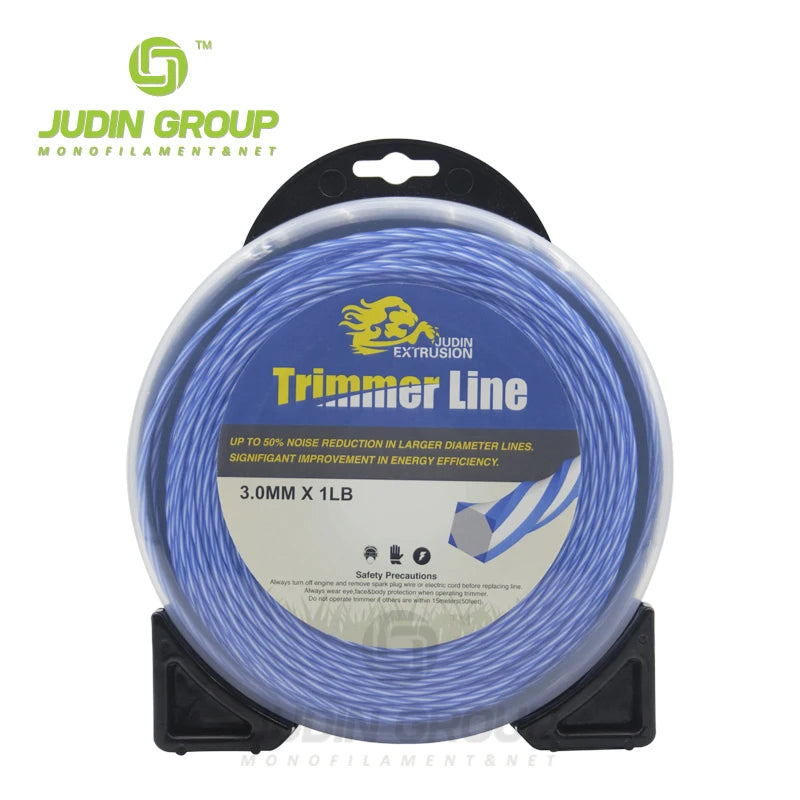 Judin Top Quality Brushcutter / Strimmer / Trimmer Nylon / Cord Line 2.4mm 3mm 3.3mm Twist Trimmer Line with Blister Packing