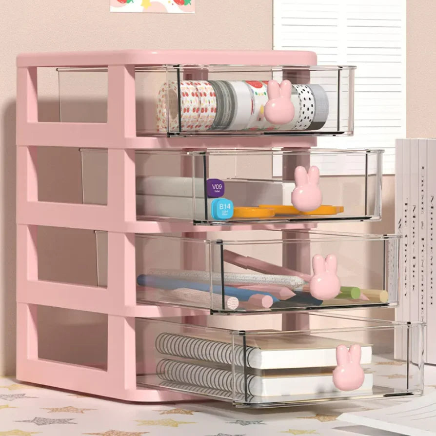 Haogle Household Office Plastic Small Box Drawer Desktop Cabinet Waterproof Dustproof Makeup Organizer Cosmetic Storage