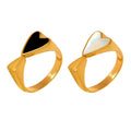 Wholesale Price 18K Gold Women's Rings Love Personality White Shell Acrylic Stainless Steel for Engagement Party Anniversary