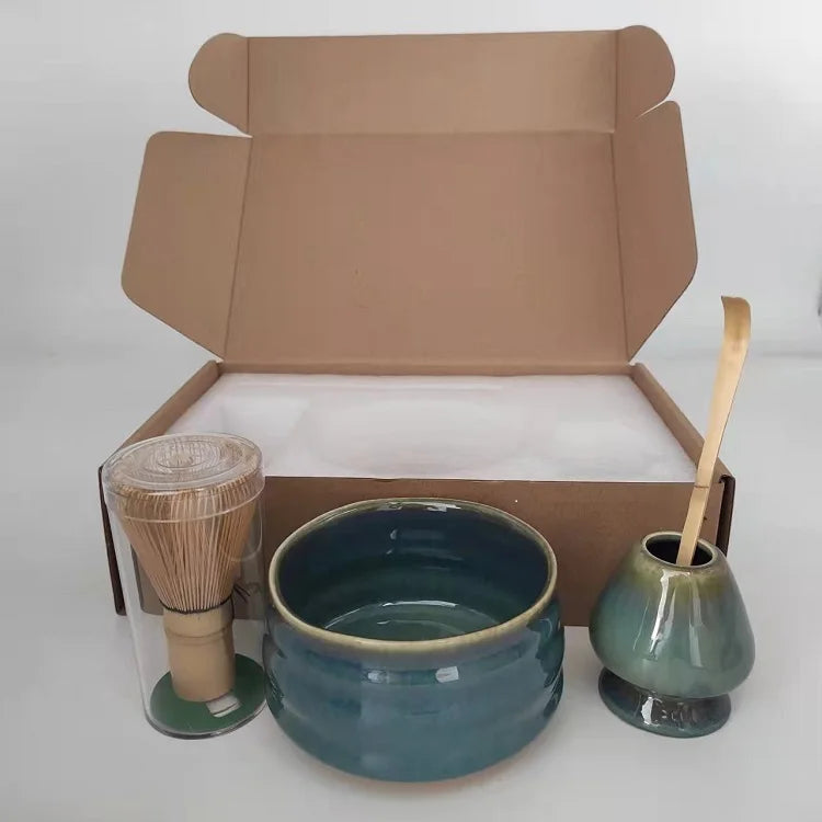 Hand-made Japanese Personalized Tea Holder Matcha Whisk Set with Ceramic Bowl