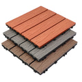 Durable Waterproof WPC Wood Plastic Composite Interlocking Outdoor Decking Tiles with Wood Grain Surface and European Design