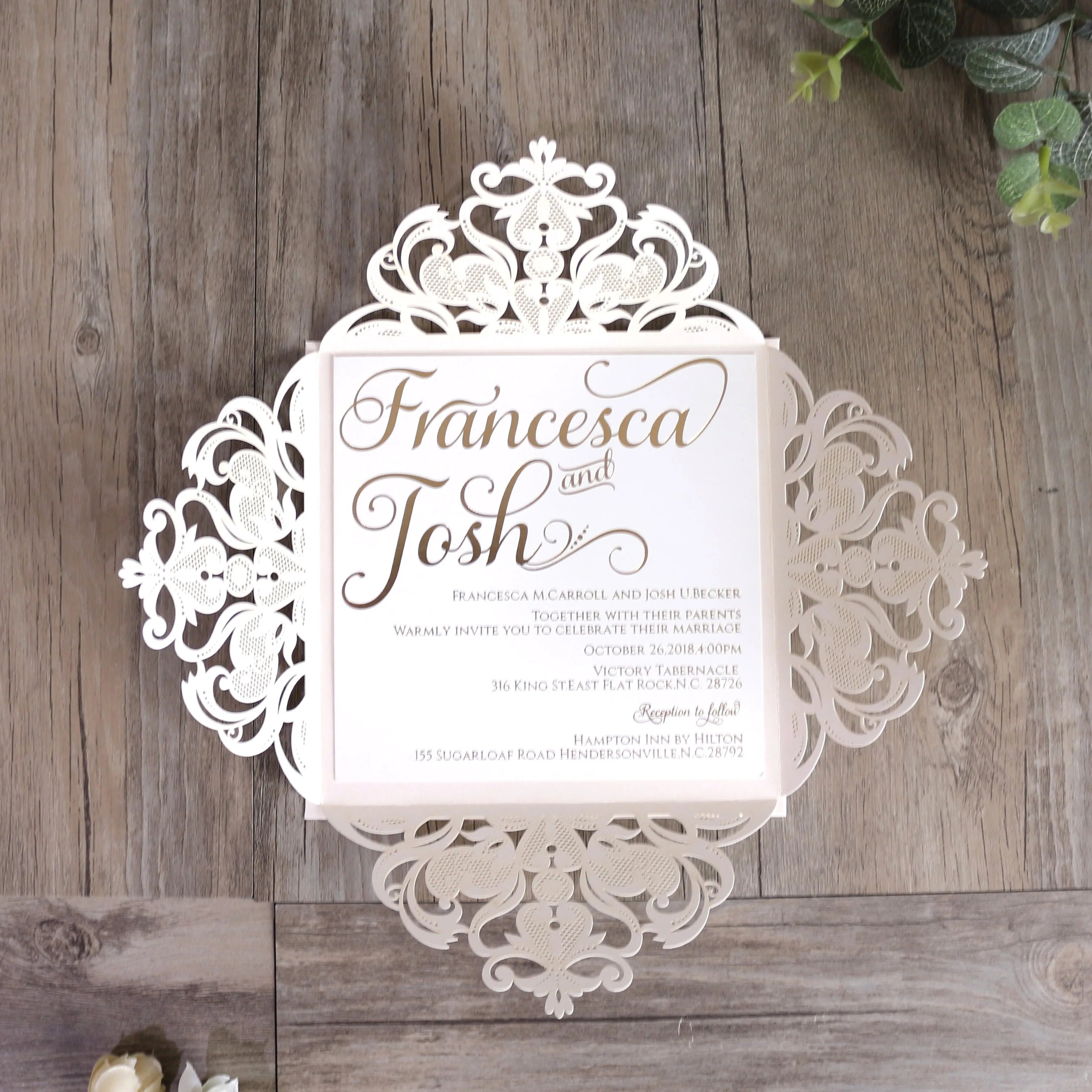 White Cheap Stock Wedding Laser Card Customizable Wedding Birthday Invitation Card