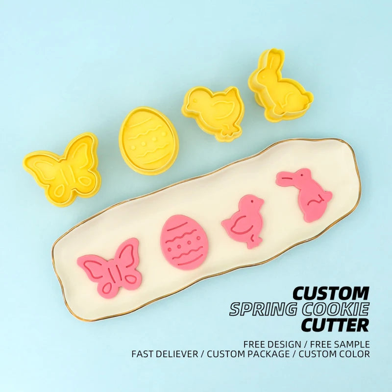 New Arrival Yellow Easter Series Cartoon Shape Chick Bunny 6mm Size Animal Cookie Cutter
