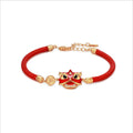 Handmade Adjustable Red String Rope Palace lion Head Bracelet Charm Woven Couple Friendship Bracelets