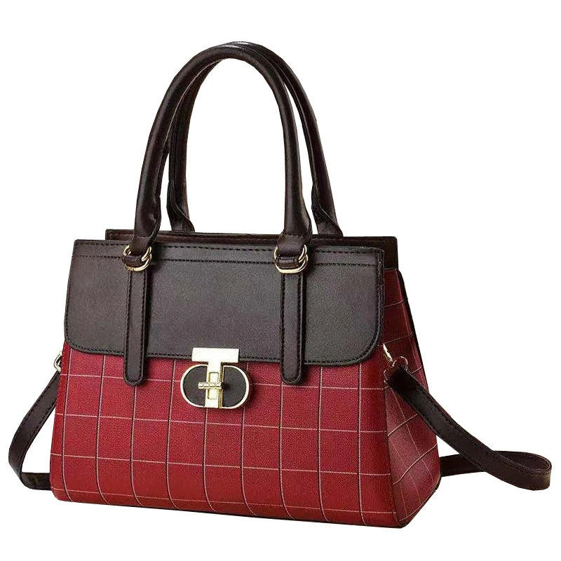 2023 Women's High-Grade Color-Blocking Handbag Casual Tote Bag with Zipper Closure and Polyester Lining Hot New Style