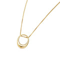 Hypoallergenic High Sense Elegant 14K PVD Plated Irregular Oval Collarbone Pendant Necklace for Lady Daughter