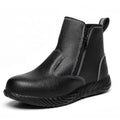 Men Waterproof Leather Boots Men's Ankle Boots Outdoor Male Steel Toe Anti-smashing Men's Work Shoes