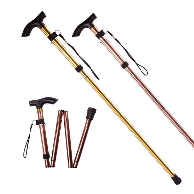 Custom Folding Blind Medical Nordic Old People Men Alpenstock Trekking Cane Hiking Walking Sticks Poles