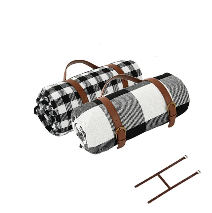 200*200cm Outdoor Foldable Anti-skidding Large Picnic Blanket With Leather Bandage for Outdoor Picnic Beach Camping