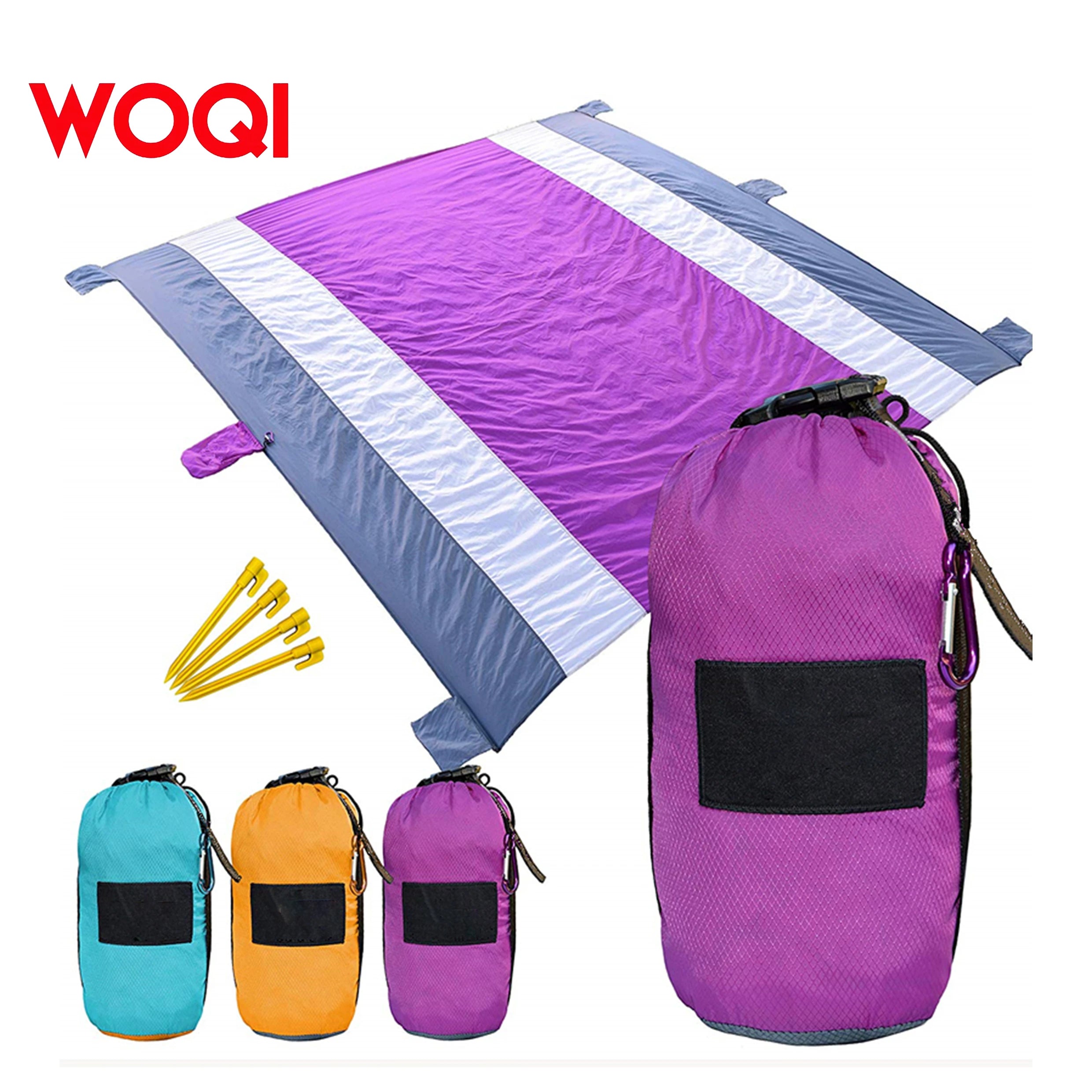 Woqi Sand Proof Waterproof Portable Parachute Nylon Ripstop Beach Blanket