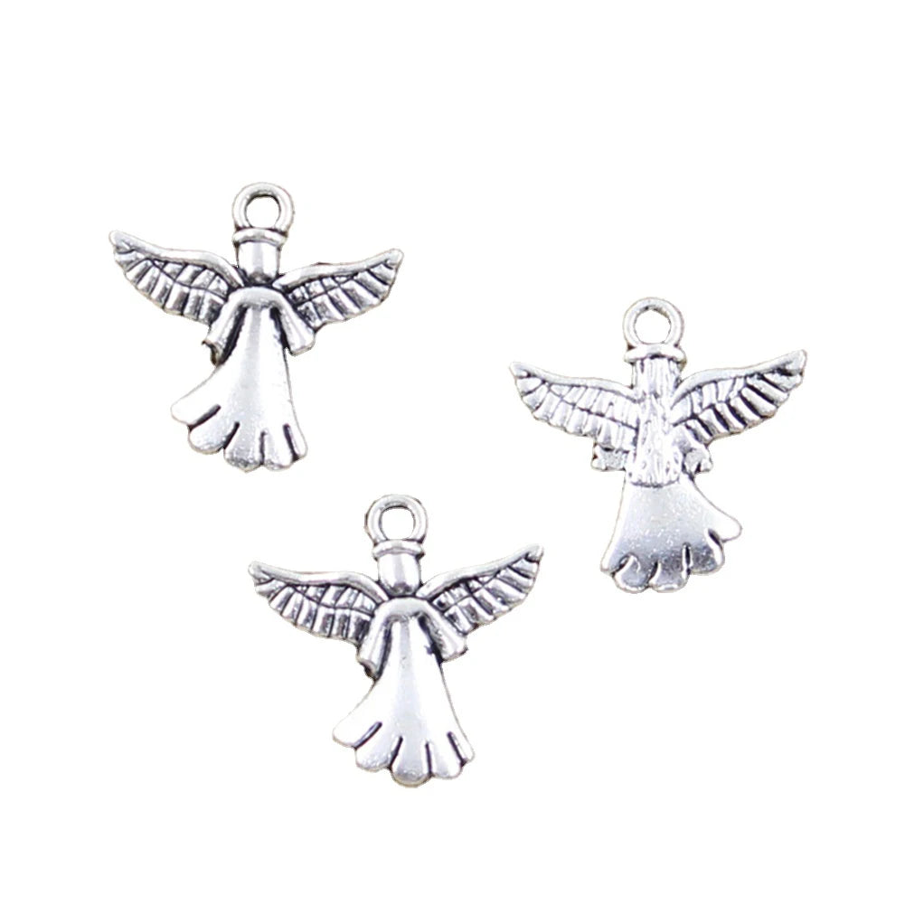 Charms Guardian Angel 22x21mm Handmade Making FitVintage Tibetan Silver Color PendantsDIY for Bracelet Necklace