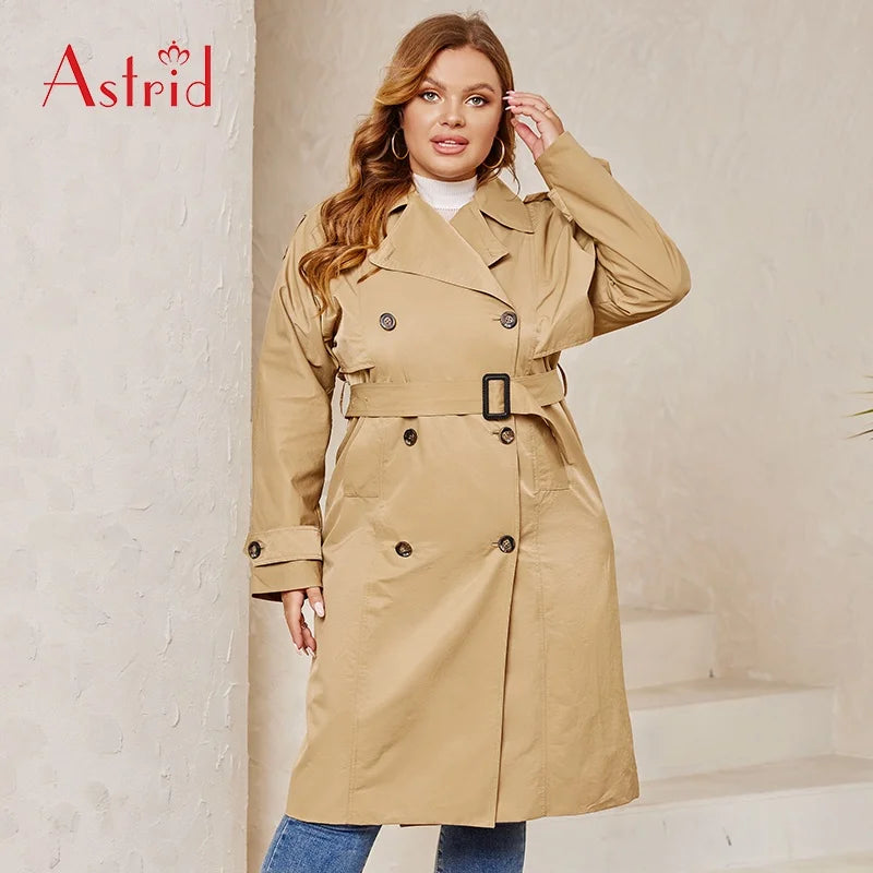 Good Quality Wholesale Custom Wind Breaker Women Windproof Blend Jackets Double Breasted Jackets Classic Plus Size Coat