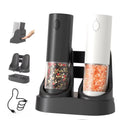 New Model Adjustable Automatic Rechargeable Electric Spice Mill Salt Pepper Grinder Set With Charging Base