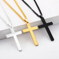 Fashion Hip Hop Gold Plated Cross Pendant Stainless Steel Necklace Glossy Big Cross Necklace Jewelry for Men Women