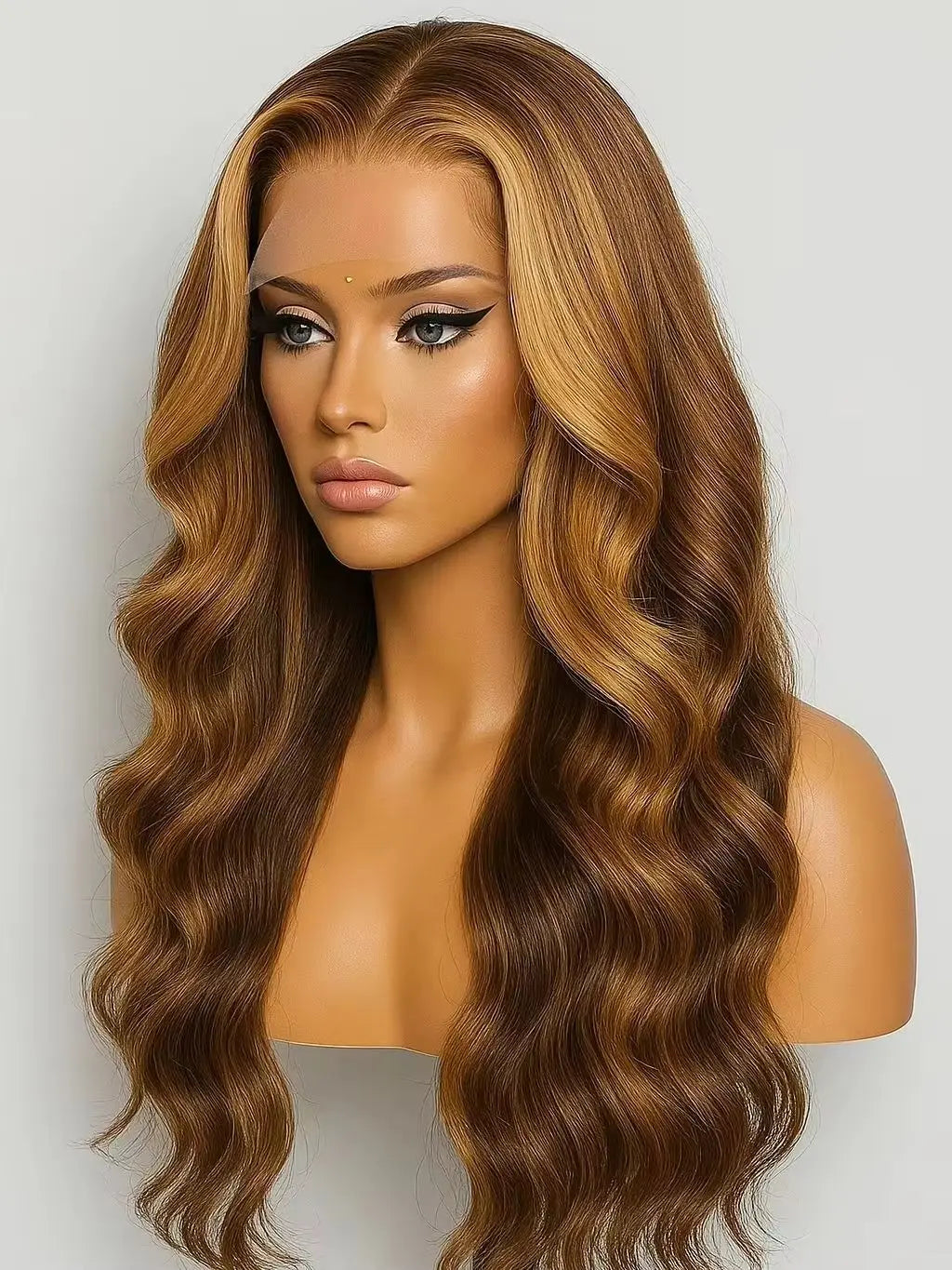 Highlights 4/27 Lace Closure Human Hair Wigs Salon-Quality Luxurious Glueless HD Lace Wig Body Wave Wig