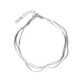 Hot Fashion Three Layer Thread Snake Chain Bracelet 925 Sterling Silver Simple Design Multilayer Line Bracelets Women Jewelry