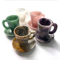 Natural Healing Gemstone Crystal Cup Hand Carved Crystal Crafts Rose Quartz Tea Cup for Gift