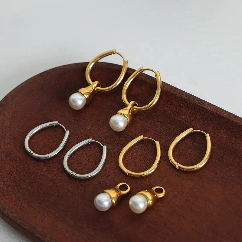 Hot Fashion Trend Personality Design Stainless Steel 18K Gold Plated Jewelry Earrings for Women