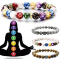 SC Fashion Yoga Meditation Relief Anxiety Bracelets Men Natural Gemstones Beaded Bracelet 7 Chakra Energy Stone Bracelets Women