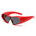 New Futuristic Trendy Advanced Model Catwalk Show One Piece Y2k Punk Sunglasses Uv400 Avant-Garde Large Frame Cat Eye Sunglasses