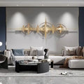 140X52cm Manufacturer Factory Price Light Luxury 3d Wall Hanging Mirrored Decorative Large Gold Metal Handicraft Art Home Decor