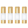 Empty Travel 50ml Refillable Plastic Cosmetic Dispenser Gold Airless Pump Bottle for Liquid Foundation LotionShampoo