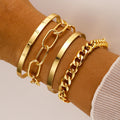 Simple Geometry Love Chain Bracelet Luxury 4-piece Set Bracelet Jewelry Wholesale N25147