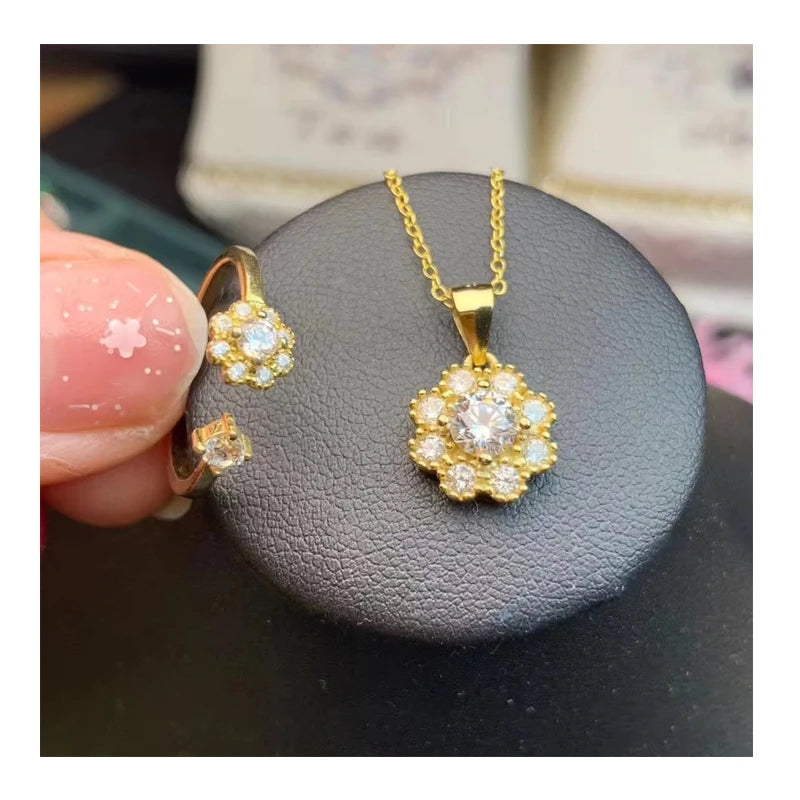 Wholesale 925 Sterling Silver Moissanite Bridal Jewelry Set for Women Indian Wedding Collection