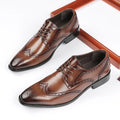 Autumn Men's Trendy Office Dress Shoes Breathable Genuine Leather with Lace-up Design Dropshipping Big Size