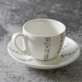 Creative Ceramic Music Note Coffee Cup and Saucer Set Custom logo Cappuccino Afternoon Tea Set