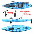 Sit on Top Two System Exchange Kayak 2022 New LLDPE Kano Custom Logo Printed 3 Years VK Kayak Fishing Foot Pedal Kayak 12ft 5pcs
