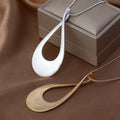 TongLing Simple Infinite Water Drop Alloy Handmade Long Necklace for Women Y Pendant Necklace