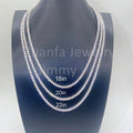 GRA Certificates Pass Diamond Tester Iced Out Tennis Chain 3 Claws Cluster Chain  D VVS1 3mm 4mm 925 Silver Cluster Tennis Chain