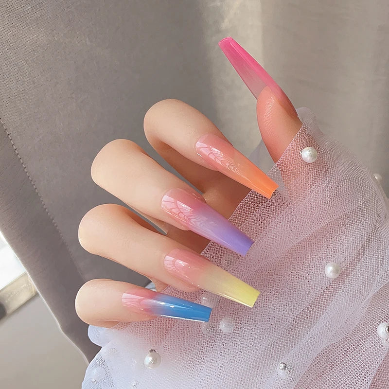 Designated Style Artificial Press-On Nails ABS Material Ballet Shape for Finger Application