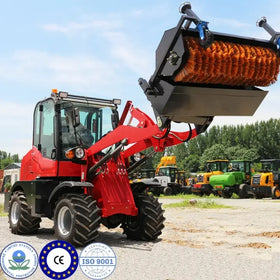 CE MAP Wheel Loader Compact Mulcher Garden Diesel Bucket 0.8 Ton Front End Loader Snow Pusher Gearbox Fully Hydraulic System