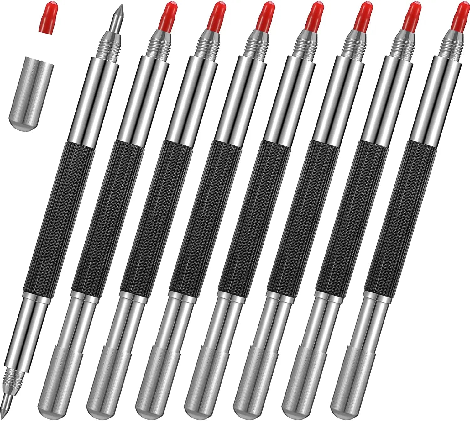 Double Head Silver Metal Scribe Tool Tungsten Carbide Tip Scriber Etching Engraving Pen for Glass Ceramics Metal Sheet DIY Grade