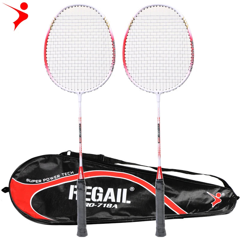 REGAIL 718A Trained Premium Quality Set of Badminton Rackets Pair of 2 Rackets Price Badminton Racket