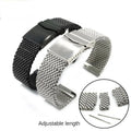 Shark Cool Milan Quick Detachable Watch Band Net Strap Section with Brushed Steel Adjustable Length