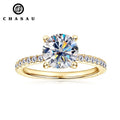 Classic 925 Sterling Sliver 2CT 8mm D Color VVS Round Cut Moissanite Simple Hidden halo Engagement Ring for Women MegaBDM