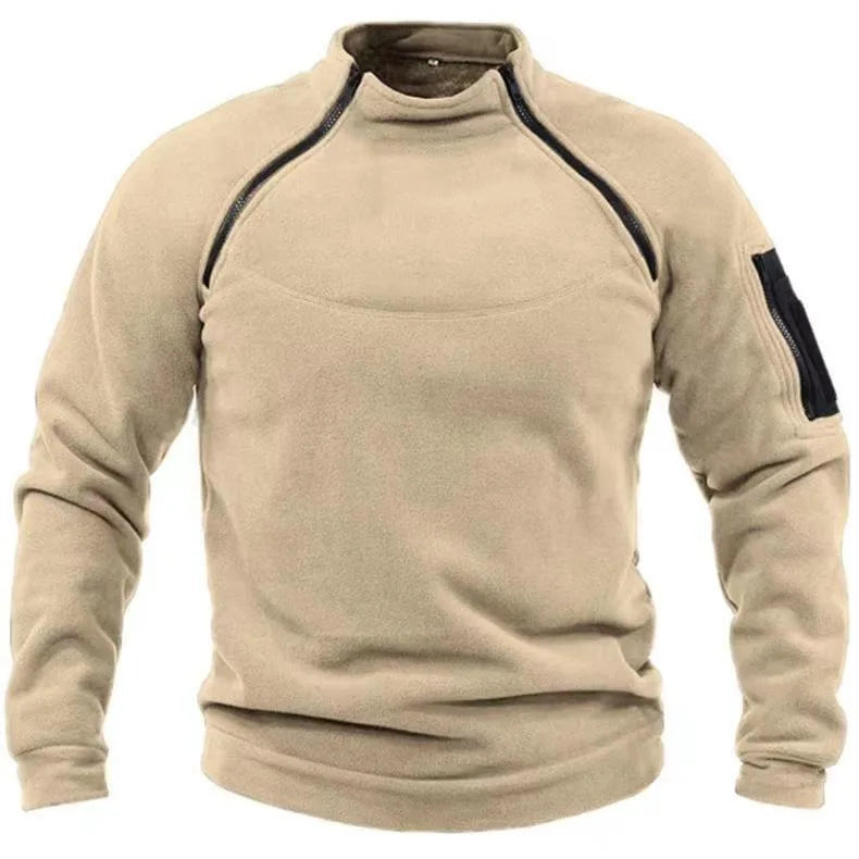Winter Men's Regular Sleeve Hoodies & Sweatshirts With Stand Collar Loose Fit Solid Sweatshirts Warm and Breathable Soft Wear
