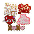 Valentines Letters Chenille Embroidery Glitter Iron on Large love You More Patches