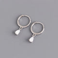 Cubic Zircon Tear-Drop Shape Women Ear Hoop Earrings for Wedding Wholesale 925 Sterling Silver Jewelry Gifts