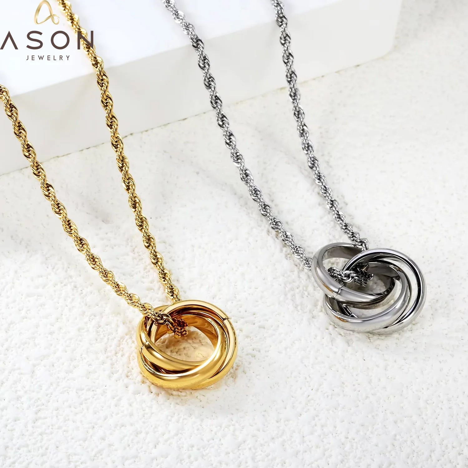 Ason 316 Stainless Steel Heart-Shaped Love Simple Pendant Necklace 18k Gold Plated Waterproof Necklace Romantic Jewelry