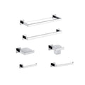 Retro Square Stainless Steel 6-Piece Bathroom Hardware Set Luxury Cost-Effective Bath Accessories Kit