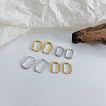 Summer Season Gold Plated 316L Stainless Steel Rectangle Heart Huggie Hoop Earrings for Women Ladies