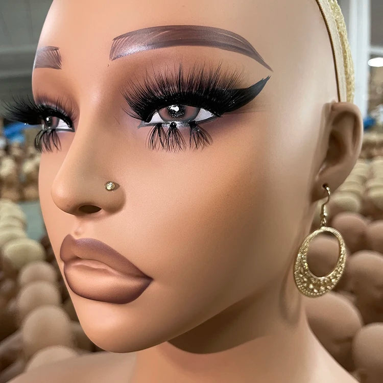 Realistic Mannequin Bust Black Brown Female Mannequin Head Wig Stand Display Mannequin Head