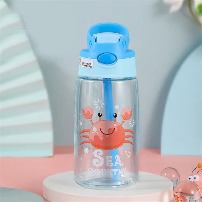 Popular Design Cute Juice Transparent Custom Cups Water Kids Plastic Drink Bottle 450Ml 480Ml Girls Water Cups